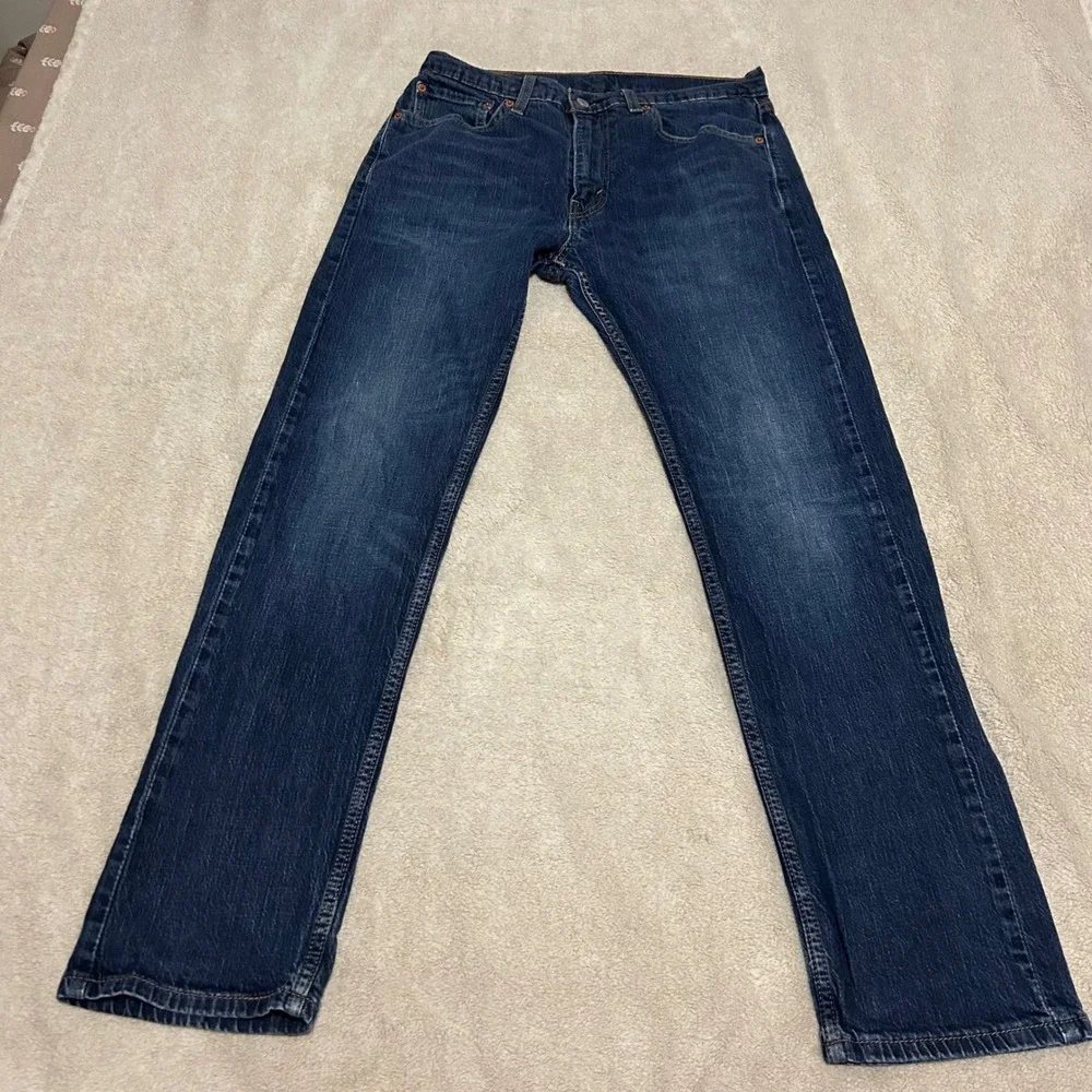 Levi's 505 Regular Fit Jeans Mens 32x32 Dark Wash Straight Leg Denim Y2K